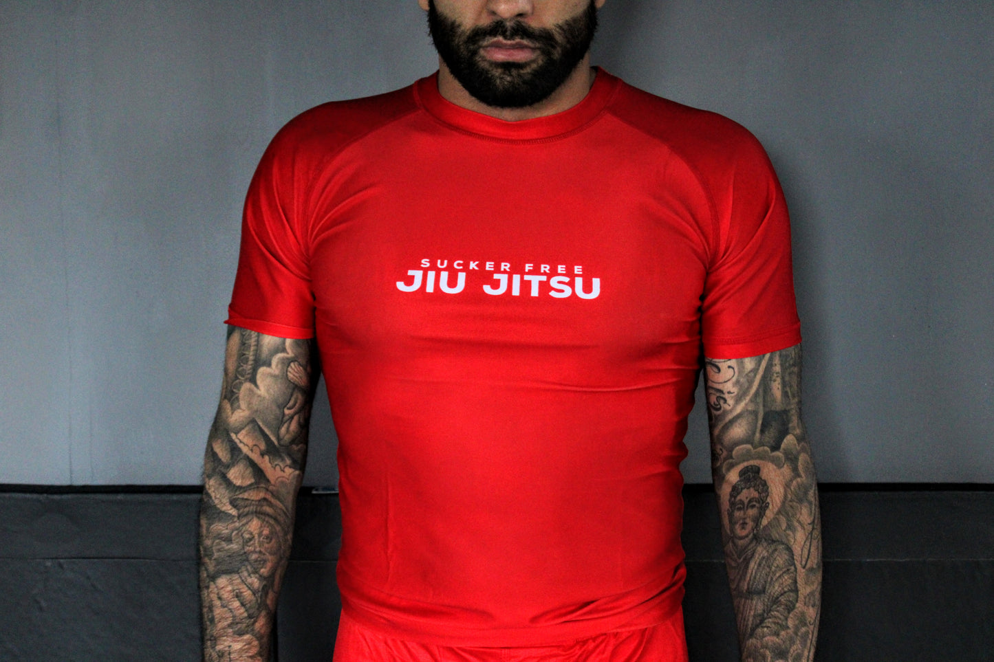 Retro Rash Guard in Red